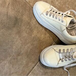 J Slides Cream Athletic Shoes for Women